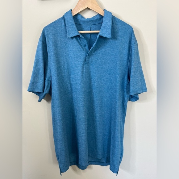 Lululemon Snap Front Performance Polo Blue Fits Like XL - See Dimensions. - Picture 1 of 8